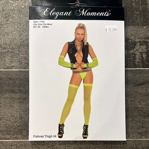Neon Green Fishnet Thigh Highs